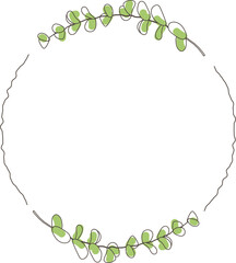 doodle style green eucalyptus leaves wrath frame