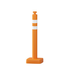 3d object Rendering of traffic pillar. oragne color