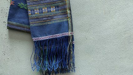 Ulos or traditional Batak Toba cloth with colorful patterns.