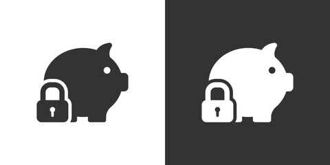 Piggy protection icon vector