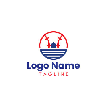 Softball House Logo. a logo for a company or a management logo related to baseball