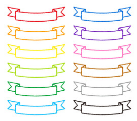 クレヨン素材 装飾 リボン 12色セット