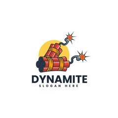 Vector Logo Illustration Dynamite Simple Mascot Style.
