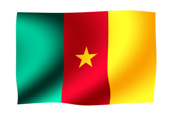 Waving national flag illustration | Cameroon