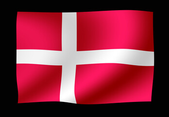 Fototapeta premium Waving national flag illustration | Denmark