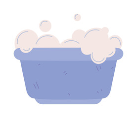bucket with bubbles soap