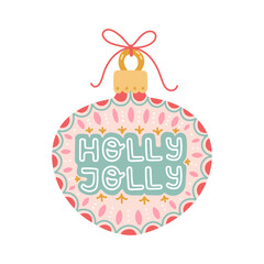 Christmas decorations balls with lettering flat design vector