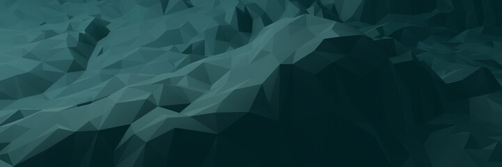 3D render low polygon stone mountain.