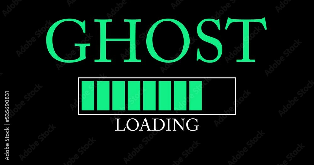 Poster ghost text with loading, downloading, uploading bar indicator. download, upload on computer screen.