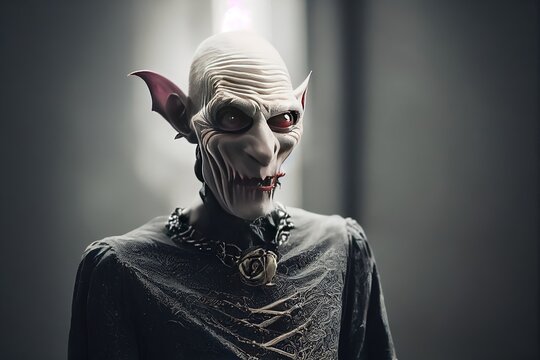 A Vampire (nosferatu) 3D Render, Computer-generated Digital Illustration Meant To Look Like Photorealism