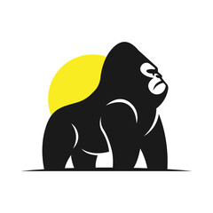 logo icon gorilla vector illustration