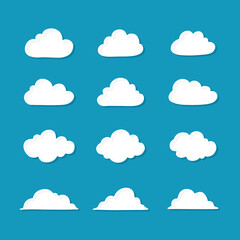 Set of hand drawn cloud vector