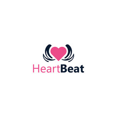 heart beat logo icon vector isolated