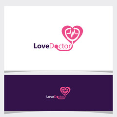 Love doctor logo icon vector isolated
