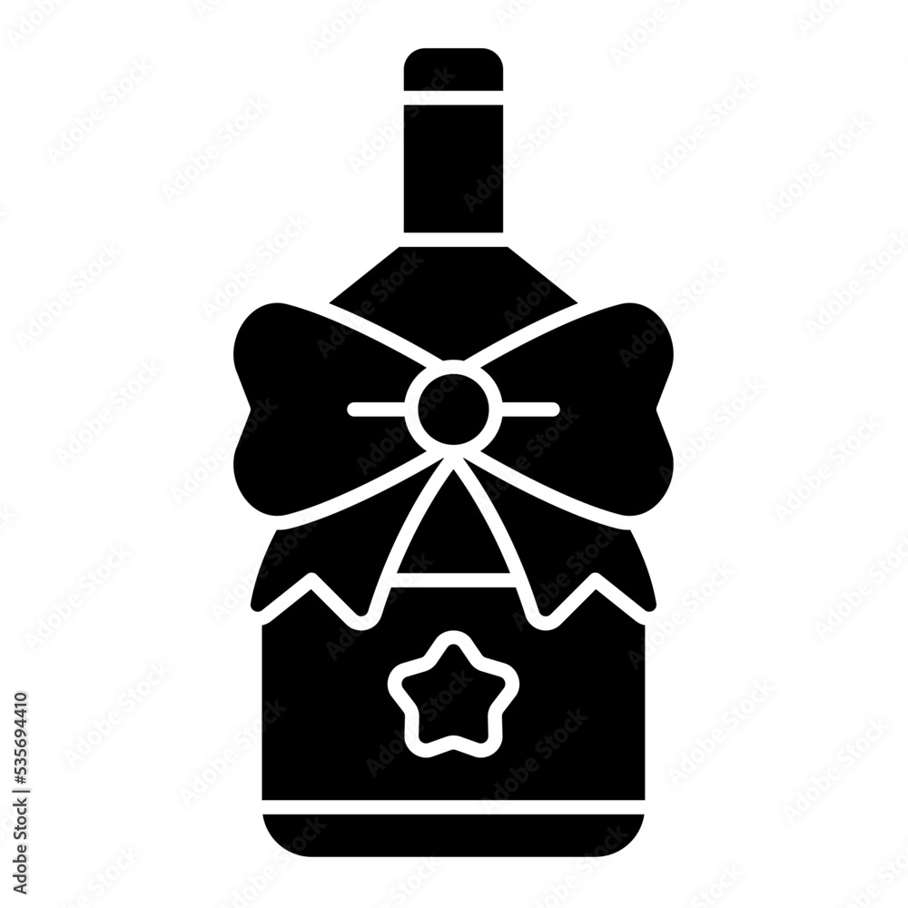 Sticker bottle solid icon