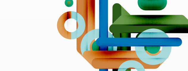 Creative geometric wallpaper. Minimal lines and circles background