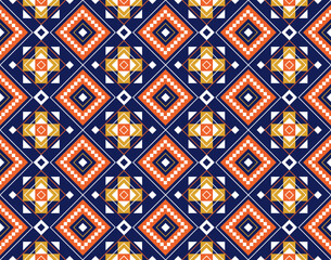 Abstract geometric tribal ethnic ikat folklore diamonds oriental seamless pattern traditional design for background,carpet,wallpaper,clothing,fabric,wrapping,print,batik,folk,knit vector illustration