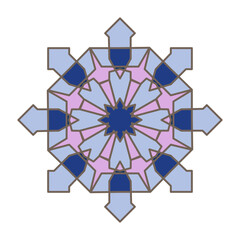 Blue islamic geometric design