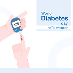 world diabetes day concept  Brochure design.Using your own blood glucose meter.with blood sugar test results