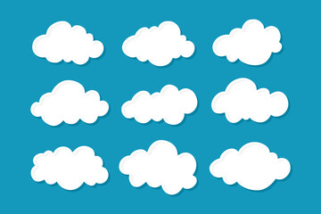 Set of hand drawn cloud vector
