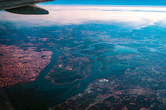 Aerial View Of Sacramento Delta Wetlands