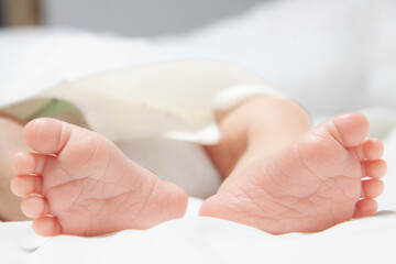 the feet of a newborn baby
