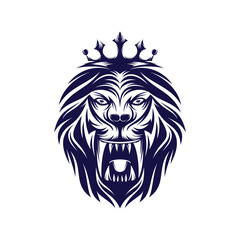 Fototapeta premium Lion king logo design vector template 