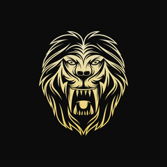 Lion king logo design vector template 