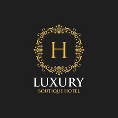 Luxury logo design letter h 