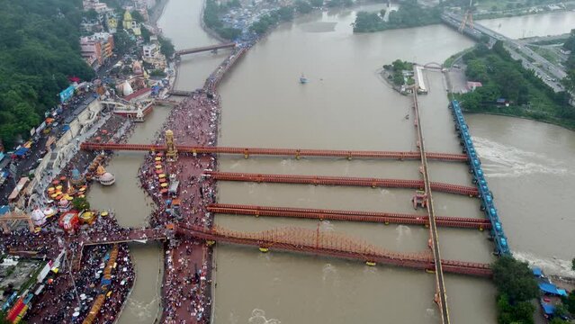 Har Ki Pauri Ghat on the bank of river Ganga in Haridwar City (India).