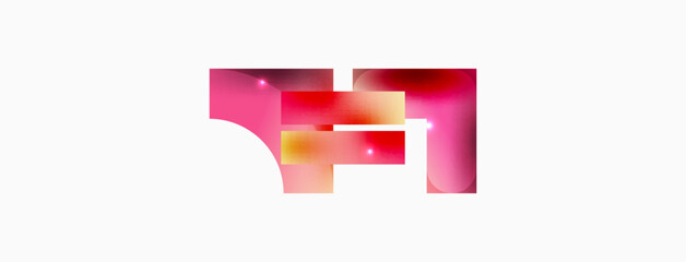 Fototapeta premium Dynamic composition, shiny geometric shapes abstract background. Trendy techno business template for wallpaper, banner, background or landing