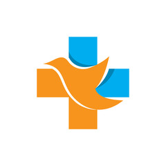 Medical and bird logo template vector icon