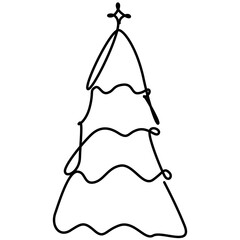 christmas tree glowing ornament for christmas tree decoration continuous one line design