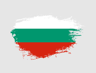 Classic brush stroke painted national Bulgaria country flag illustration