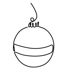 christmas ball glowing ornament for christmas tree decoration continuous one line design