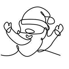 christmas santa claus happy glowing ornament for christmas tree decoration continuous one line design