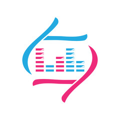 Music logo template vector icon design
