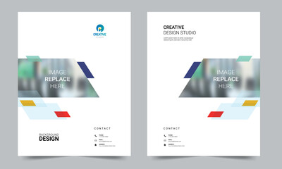 Cover design for annual report and business catalog, magazine, flyer or booklet. Brochure template layout. A4 cover vector EPS-10