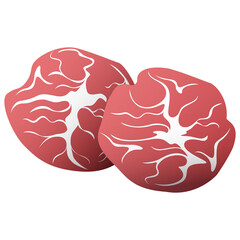 raw pork, shoulder part isolated on transparent background PNG file resource graphic