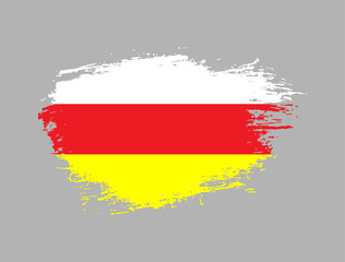 Classic brush stroke painted national North Ossetia country flag illustration