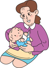 赤ちゃんをあやすお母さん
