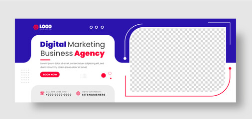 Digital marketing Social Media Cover photo Template Design . digital marketing agency web banner. business marketing social media cover design with red color. web banner. social media cover design.