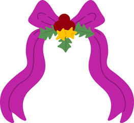 Bowknot christmas .wrapping paper. Christmas print supplies. Merry Christmas Party People Celebrating Christmas Flat Illustration