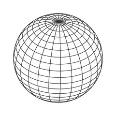 simple classic globe wireframe