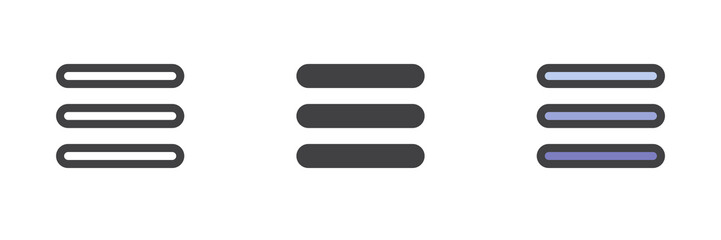 Obraz premium Menu button different style icon set