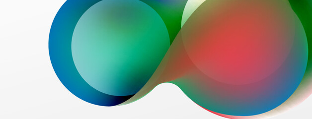 Fluid abstract background. Liquid color gradients composition. Round shapes and circle flowing design for wallpaper, banner, background or landing
