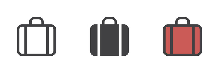 Briefcase different style icon set