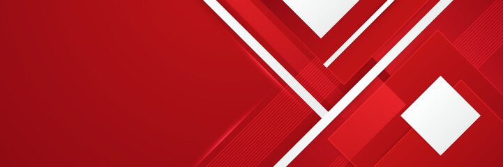 Modern simple red and white abstract banner background. Red vector metal background with wave and space for your text