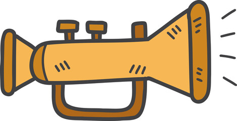 Hand Drawn trumpet illustration