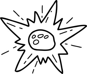 Hand Drawn glowing meteor illustration